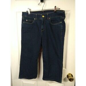 Rafaella Weekend Woman's 12 Jeans Cropped Mid Rise Straight Dark Stretch Denim